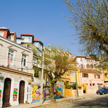 VALPARAISO - JUNE 09: Streets in  Concepcion and Alegre districts of the protected UNESCO World Heritage Site of Valparaiso on June 9, 2013 in Valparaiso, Chile; Shutterstock ID 142424644; your: Erin Lenczycki; gl: 65060; netsuite: Online Editorial; full: Destination Page