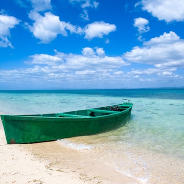 Boat in tropical beauty in deserted beach. Inhabited island South of Tunas de Zaza, Cuba; Shutterstock ID 2115723332; your: Erin Lenczycki; gl: 65050; netsuite: Online Editorial; full: Destination update
