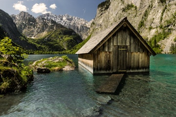 Timber building in Lake Königssee