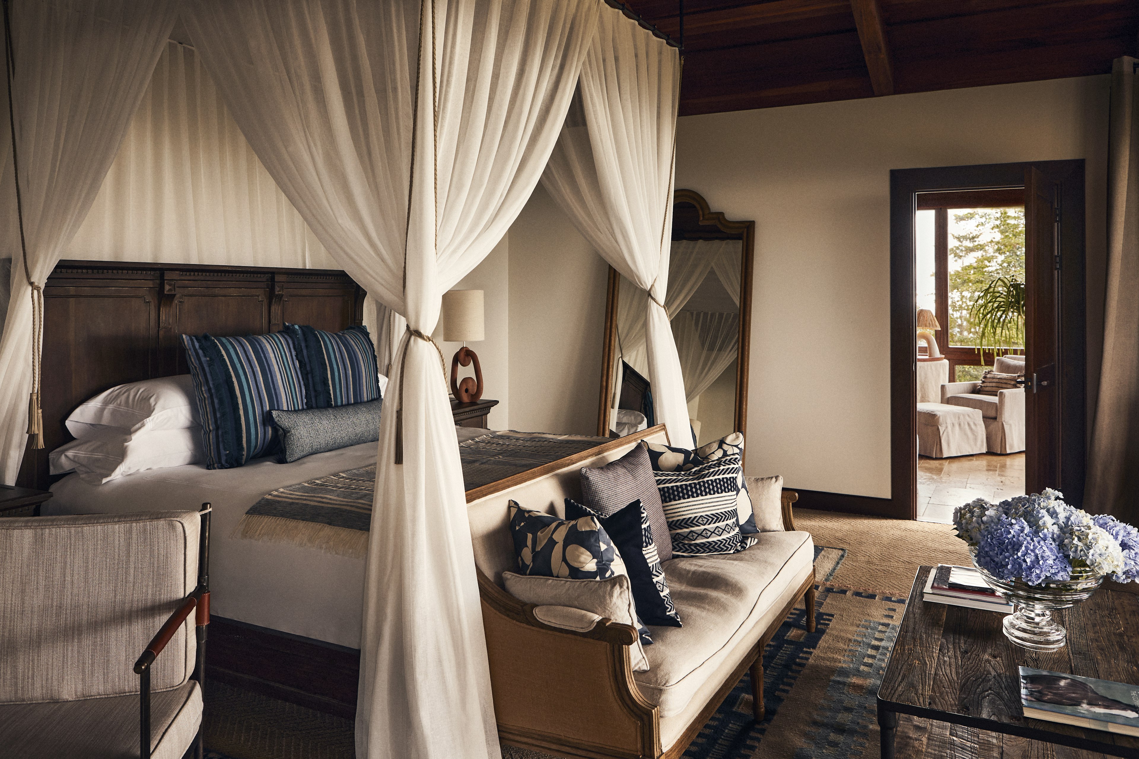 The interior of a one-bedroom casita at Hacienda AltaGracia