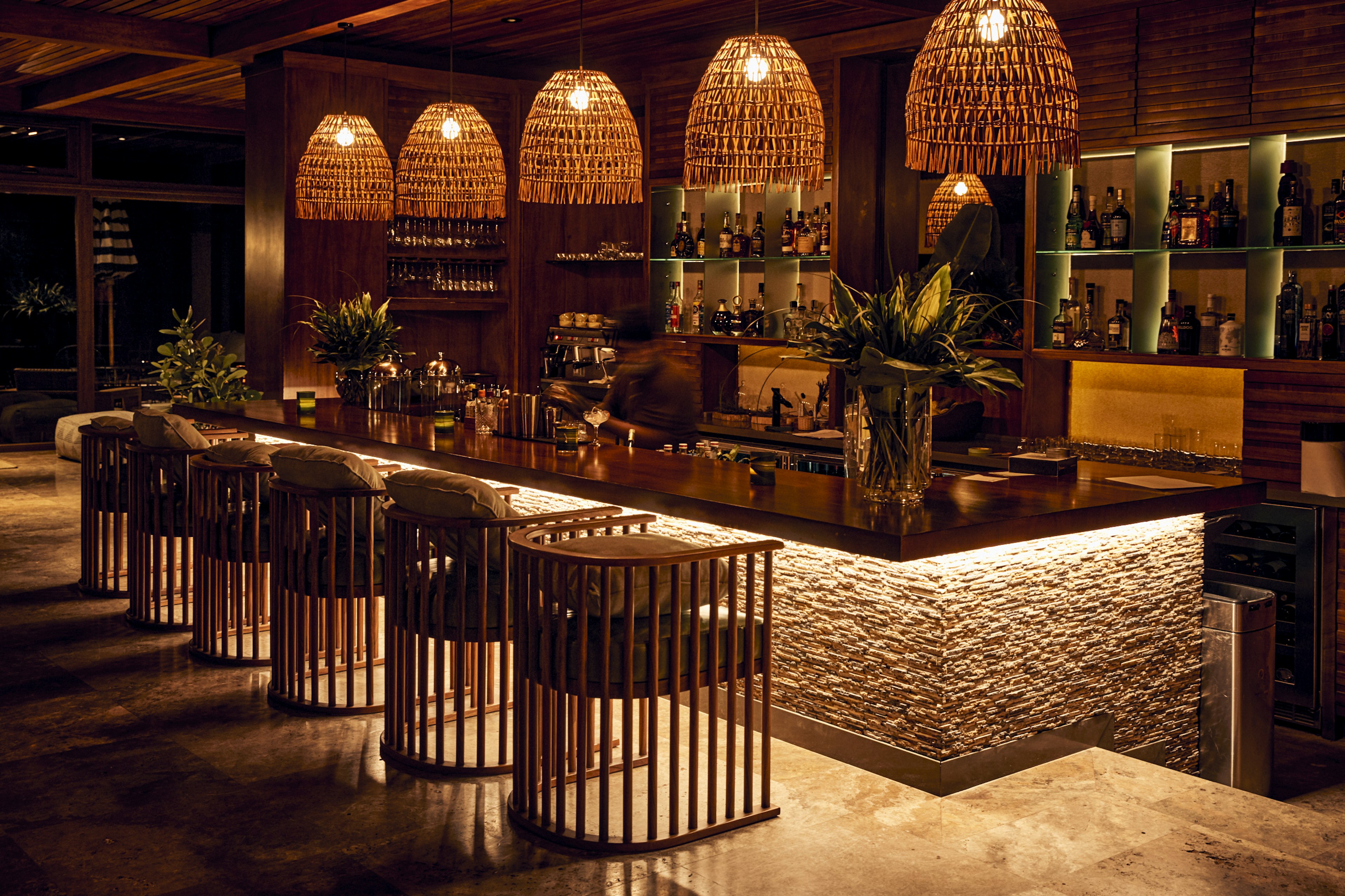 The bar at Grano, Hacienda AltaGracia's locally-sourced restaurant