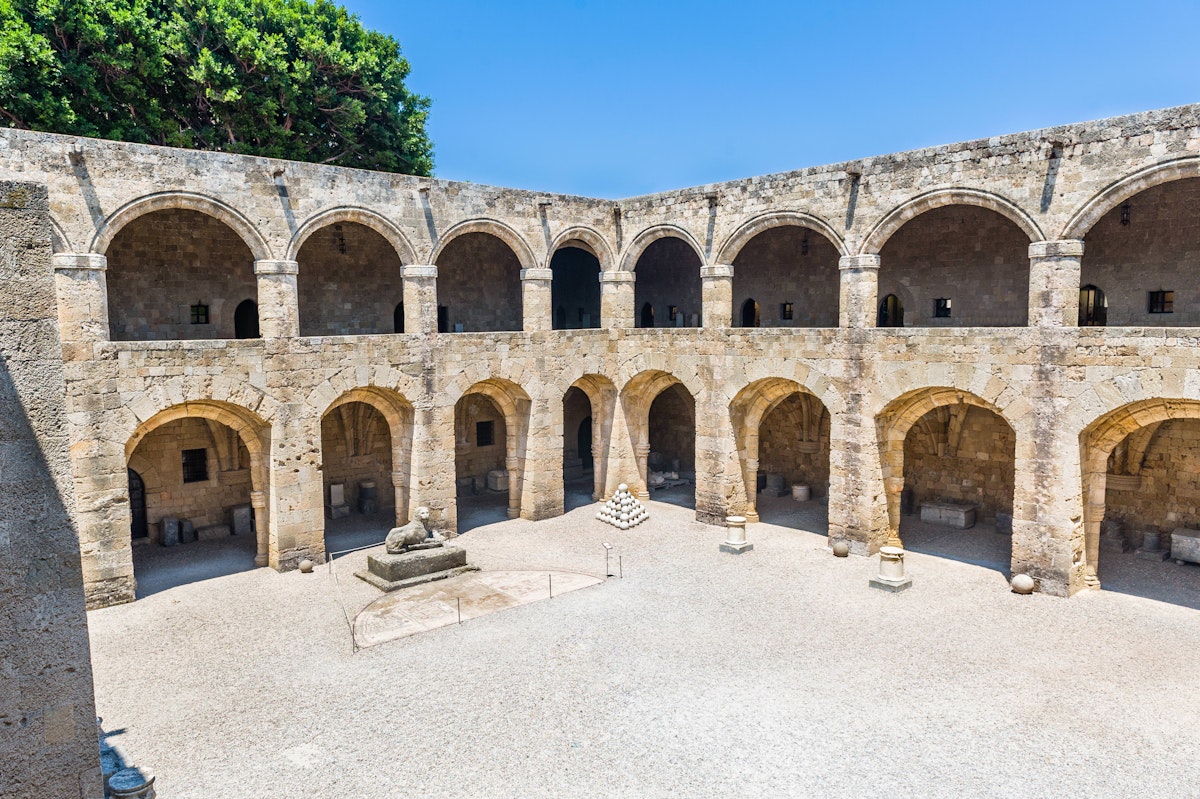 Courtyard at the Archaeological Museum of Rhodes.