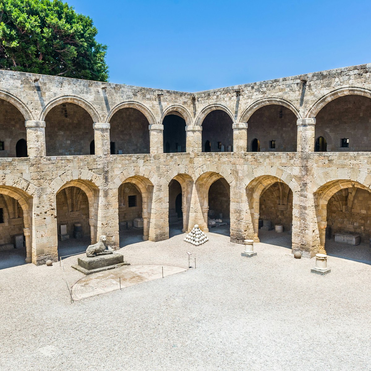 Courtyard at the Archaeological Museum of Rhodes.