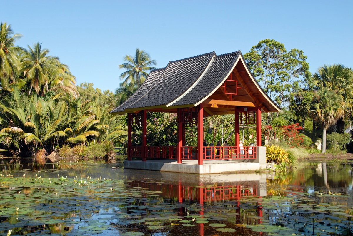 Cairns, Australia - July 8, 2017: Zhanjiang Chinese Friendship Pavilion at Cairns Botanic Gardens