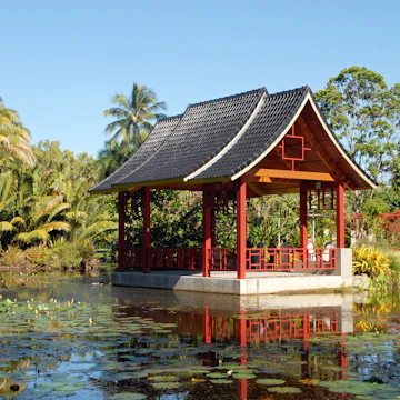 Cairns, Australia - July 8, 2017: Zhanjiang Chinese Friendship Pavilion at Cairns Botanic Gardens