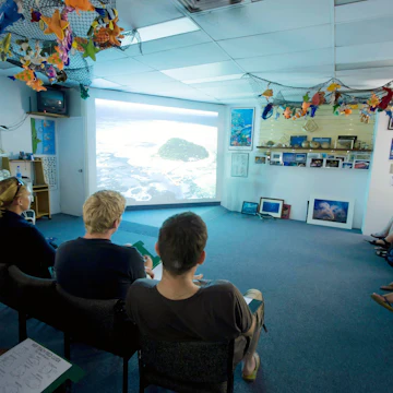 ERBY04 For over 20 years Reef Teach has been educating visitors to the Great Barrier Reef about its beauty. Cairns, far north Queenslan