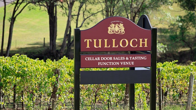 C39AFR Sign at Tulloch Wines , Pokolbin, Hunter Valley, New South Wales, Australia