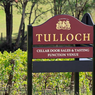 C39AFR Sign at Tulloch Wines , Pokolbin, Hunter Valley, New South Wales, Australia