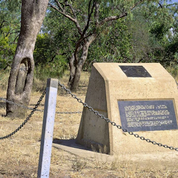 Burke & Wills - tree and site of camp 119 - stock photo