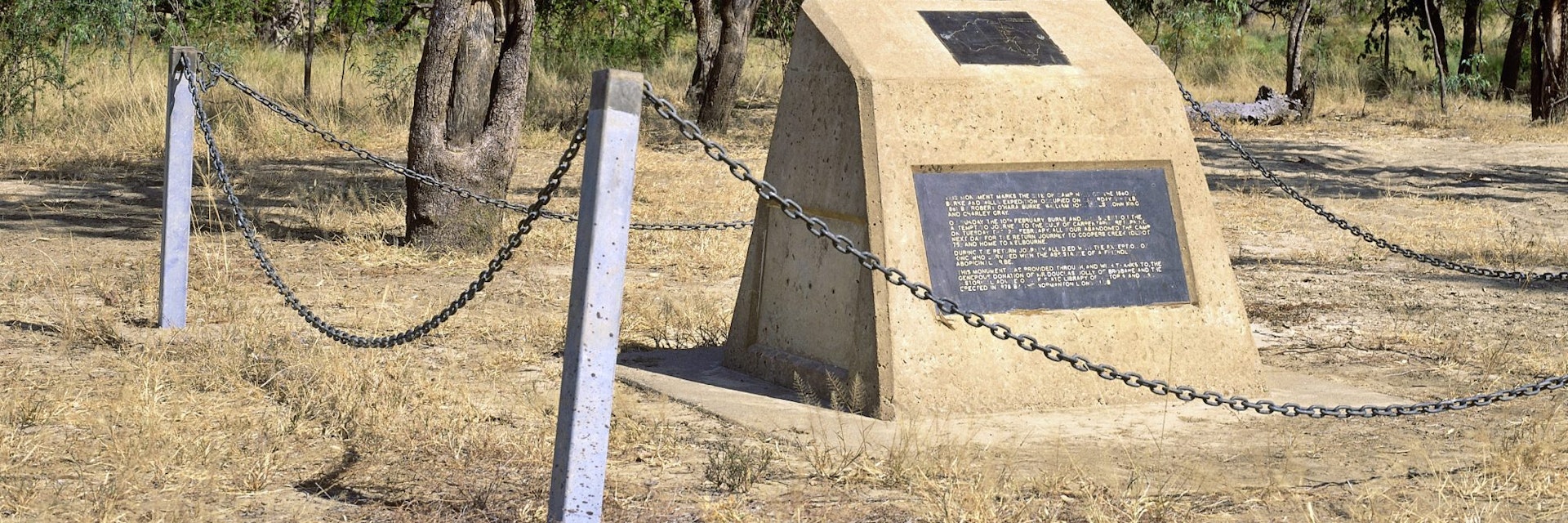 Burke & Wills - tree and site of camp 119 - stock photo