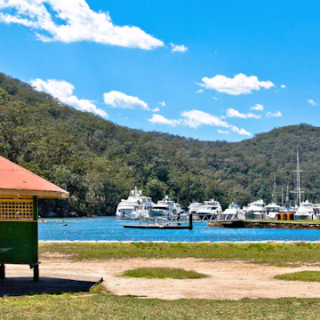 View of Bobbin Head marina and picnic area, Ku-Ring-Gai Chase National Park, Upper Sydney North Shore.