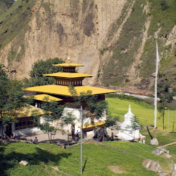 Gom Kora Monastery in Trashigang in East Bhutan