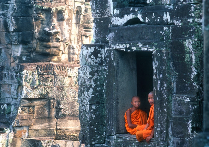 Cambodian monks quietly keep watch over Angkor Wat