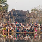 High season draws huge crowds for iconic photo opportunities like sunrise at Angkor Wat