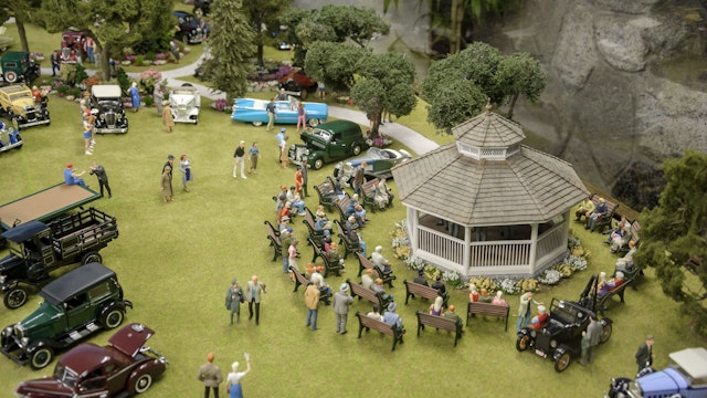 2014 May 26: A Display of classic car rally at Miniature World located at Victoria BC. This shows a replica of vintage car rally.; Shutterstock ID 1140846539; your: Bridget Brown; gl: 65050; netsuite: Online Editorial; full: POI Image Update
