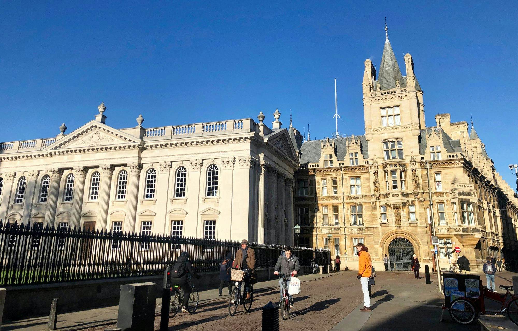 Cambridge, United Kingdom - January 17, 2019: The Senate House and Gonville & Caius College, University of Cambridge