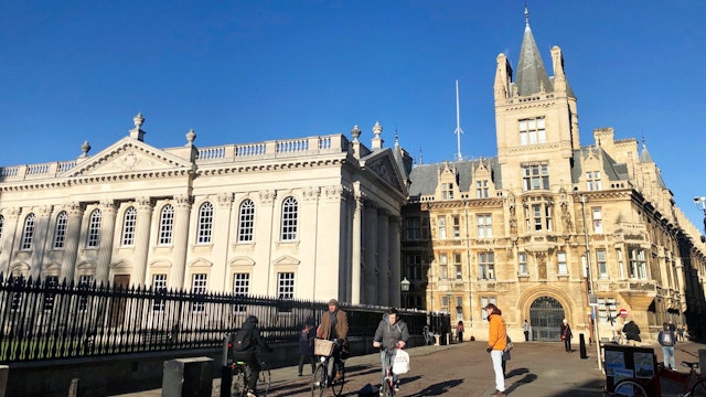 Cambridge, United Kingdom - January 17, 2019: The Senate House and Gonville & Caius College, University of Cambridge