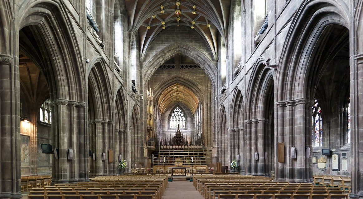 The gothic cathedral in Chester, UK