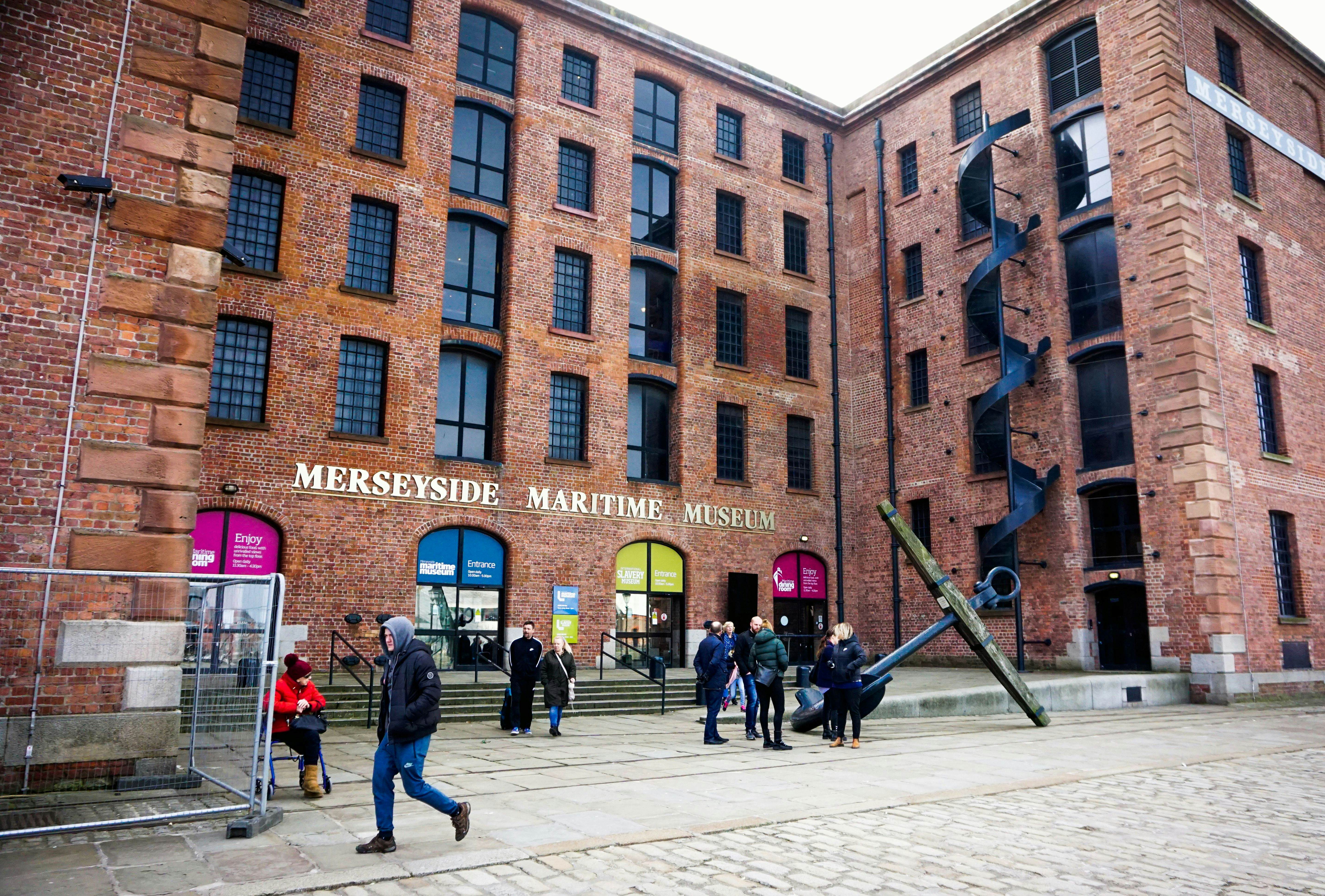 Liverpool, United Kingdom - 6 April 2019; Anchor outside the Merseyside Maritime Museum. Albert Docks; Shutterstock ID 1373597933; your: Bridget Brown; gl: 65050; netsuite: Online Editorial; full: POI Image Update