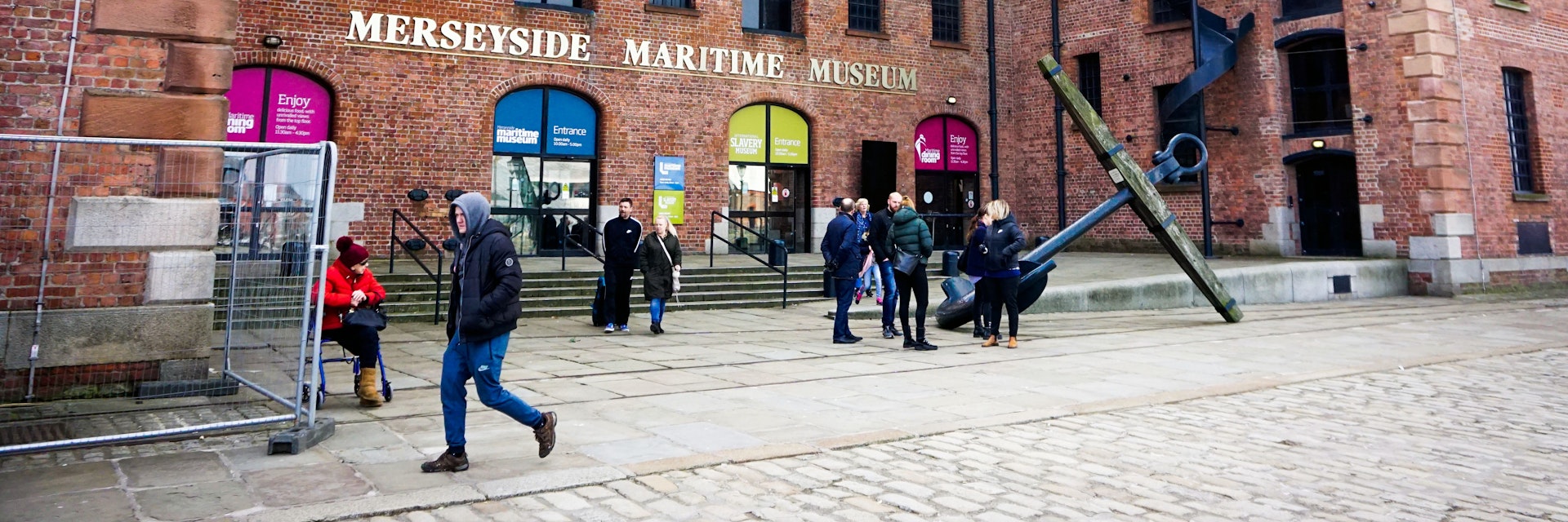 Liverpool, United Kingdom - 6 April 2019; Anchor outside the Merseyside Maritime Museum. Albert Docks; Shutterstock ID 1373597933; your: Bridget Brown; gl: 65050; netsuite: Online Editorial; full: POI Image Update