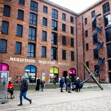 Liverpool, United Kingdom - 6 April 2019; Anchor outside the Merseyside Maritime Museum. Albert Docks; Shutterstock ID 1373597933; your: Bridget Brown; gl: 65050; netsuite: Online Editorial; full: POI Image Update
