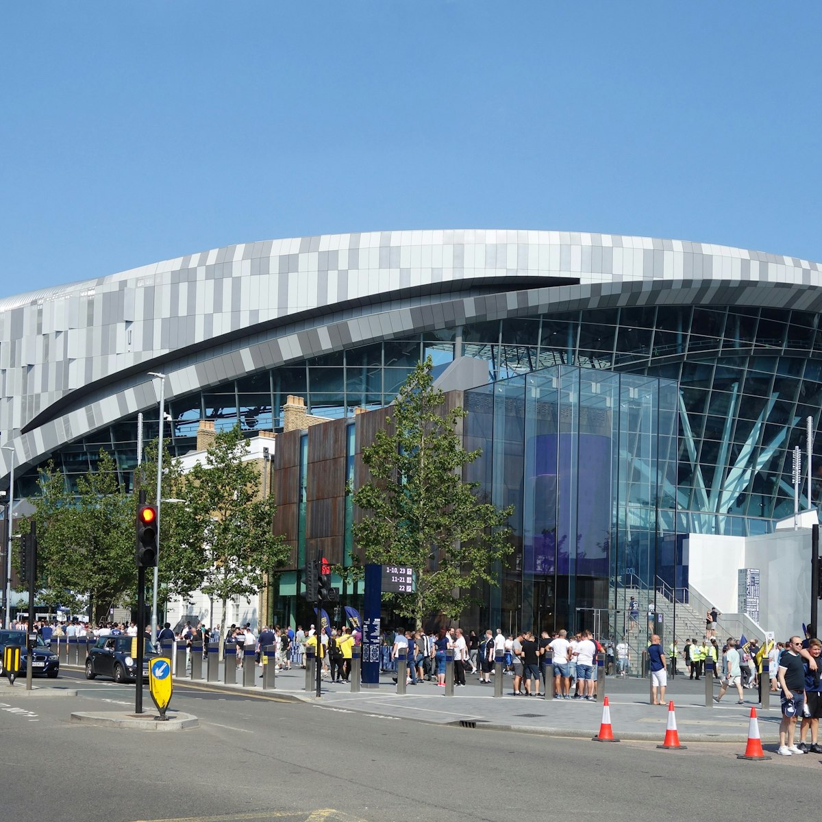 LONDON, ENGLAND - AUGUST 25, 2019: Exterior view of Tottenham Hotspur Stadium in London, England; Shutterstock ID 1516861004; your: Bridget Brown; gl: 65050; netsuite: Online Editorial; full: POI Image Update