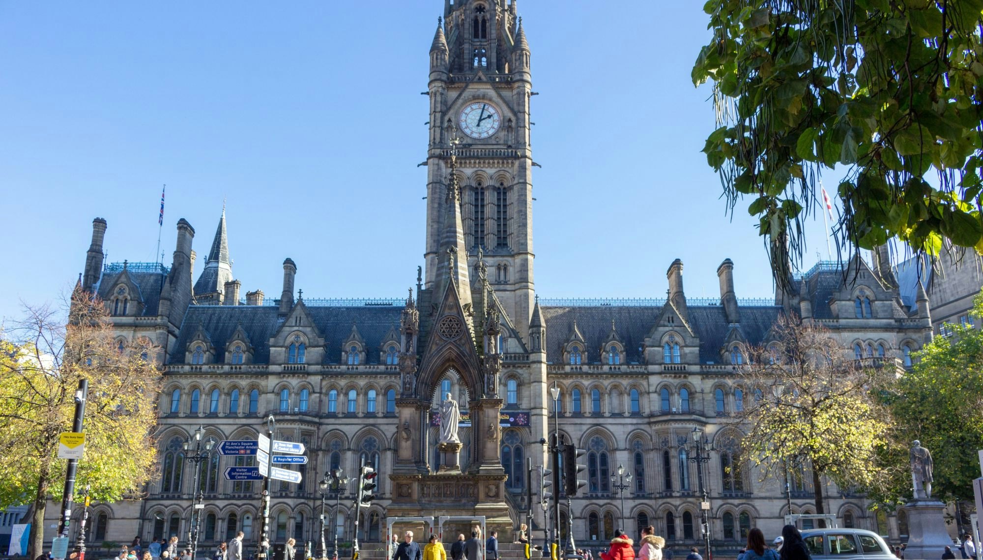 MANCHESTER - October 17th, 2018, Manchester Town Hall and Albert Memorial; Shutterstock ID 1281860161; your: Bridget Brown; gl: 65050; netsuite: Online Editorial; full: POI Image Update