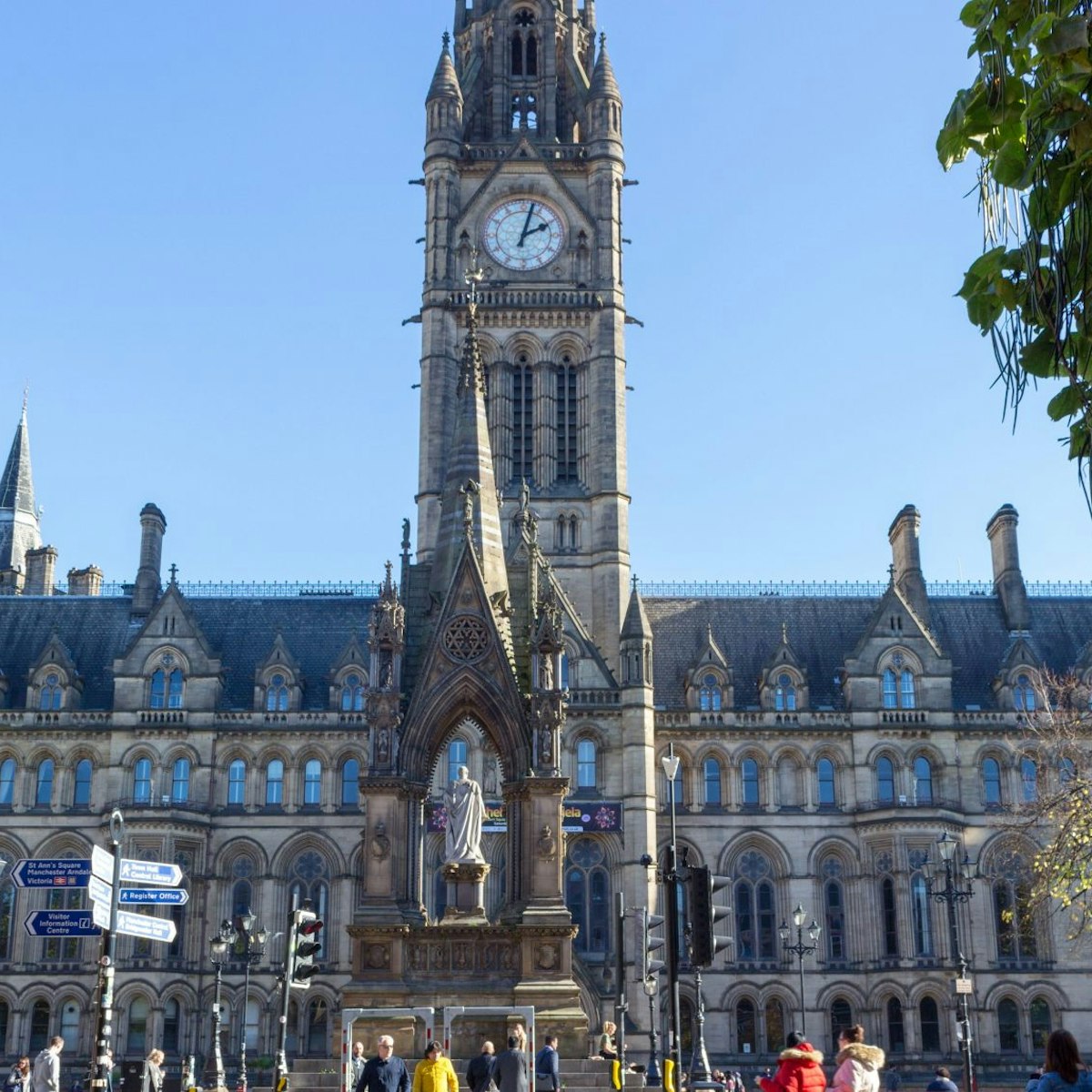 MANCHESTER - October 17th, 2018, Manchester Town Hall and Albert Memorial; Shutterstock ID 1281860161; your: Bridget Brown; gl: 65050; netsuite: Online Editorial; full: POI Image Update