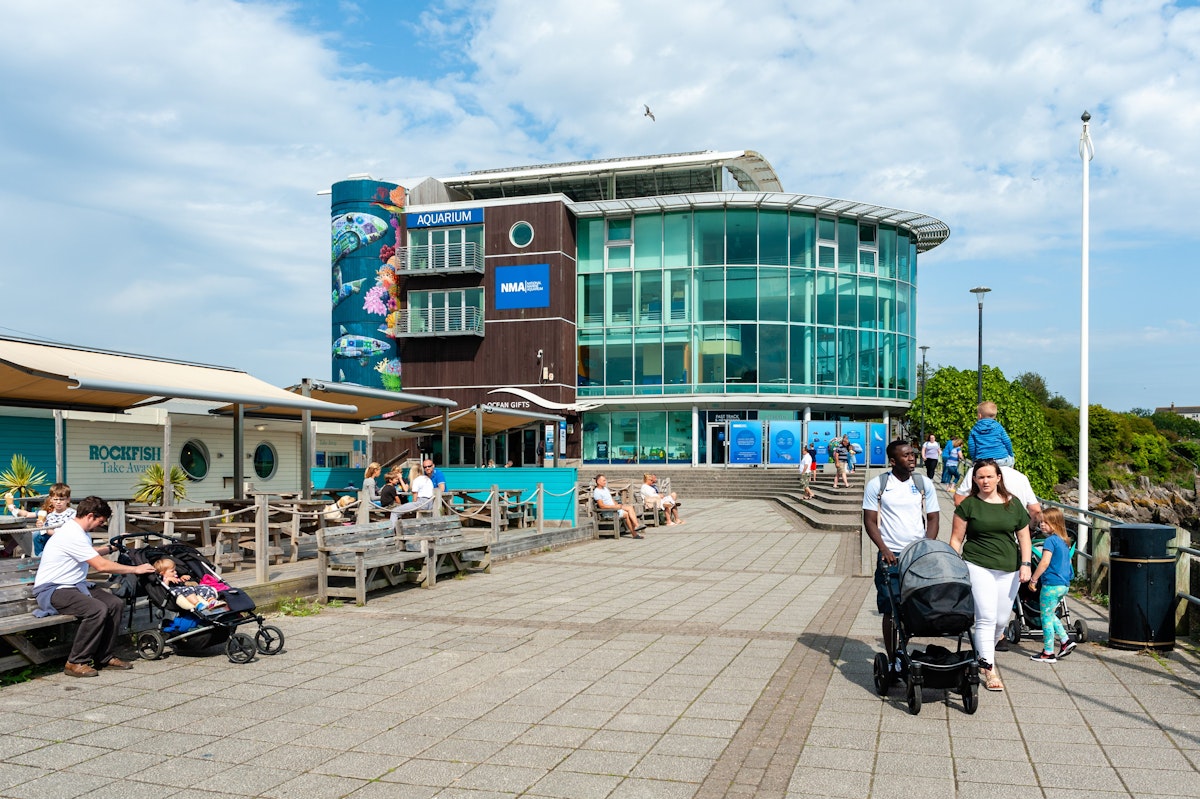 Plymouth, Devon, UK - August 3rd 2019: National Marine Aquarium, Plymouth, UK. Bright sunny day, day time photo.