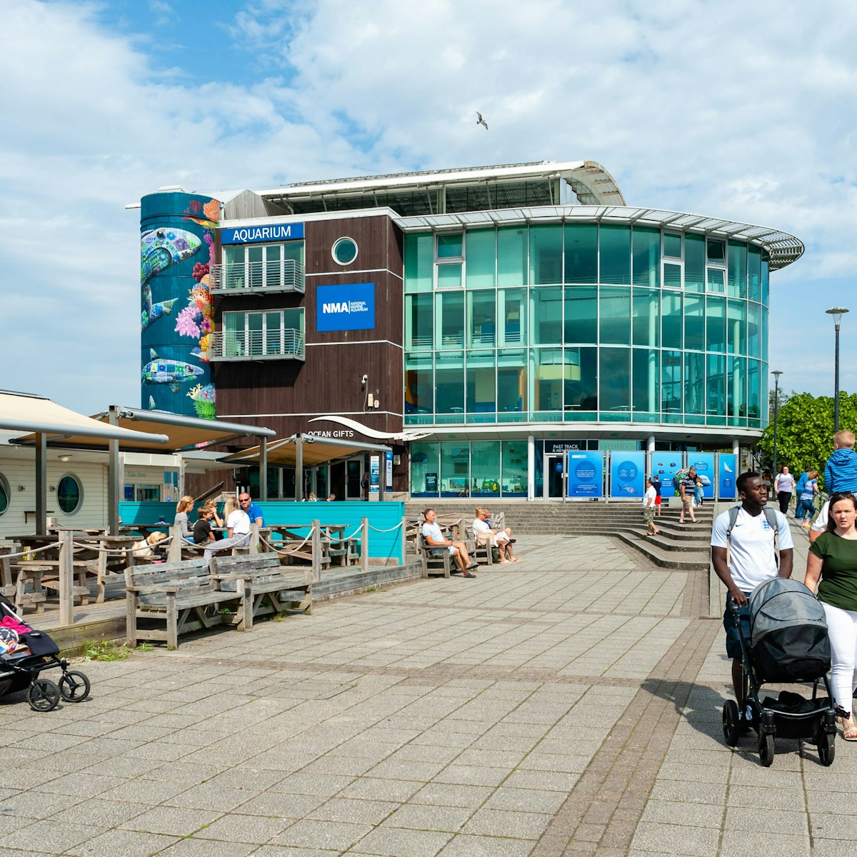 Plymouth, Devon, UK - August 3rd 2019: National Marine Aquarium, Plymouth, UK. Bright sunny day, day time photo.