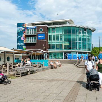 Plymouth, Devon, UK - August 3rd 2019: National Marine Aquarium, Plymouth, UK. Bright sunny day, day time photo.
