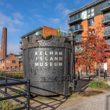 Sheffield, England, UK - November 10, 2019: Kelham Island Museum in Sheffield. Kelham Island Museum opened in 1982 to house the objects, pictures and archive material representing Sheffield`s industrial story.