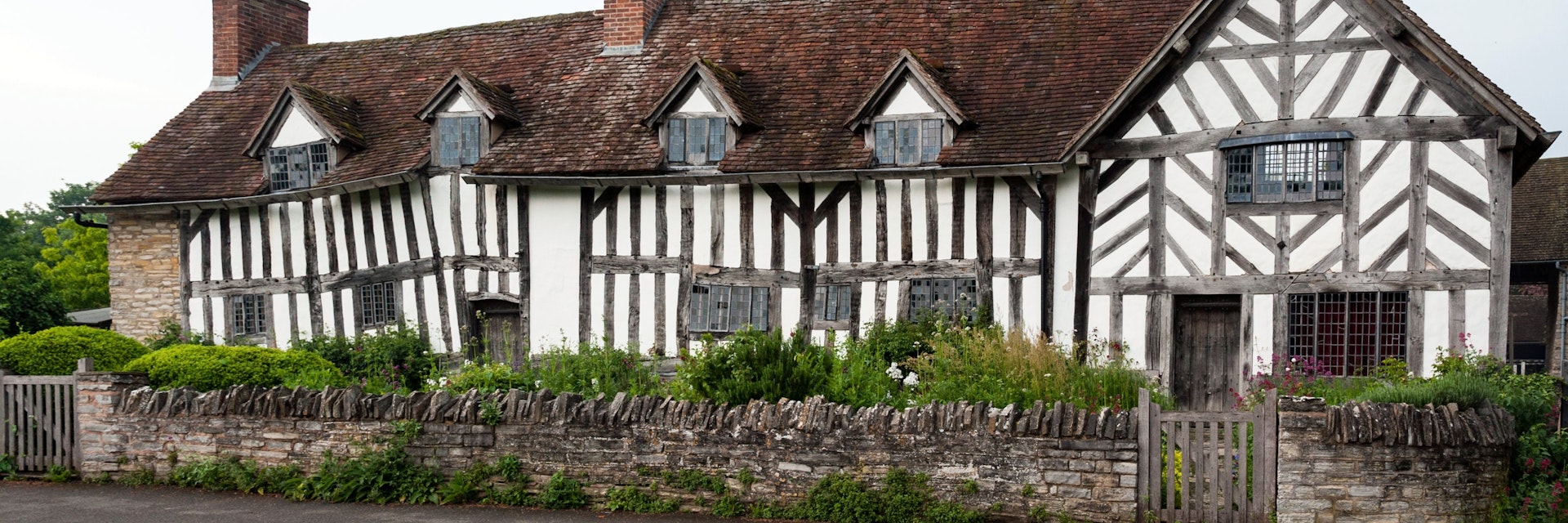 Ancient historic home and farm of Mary Arden, mother of William Shakespeare, built around the 15th century in the village of Wilmcote - UK