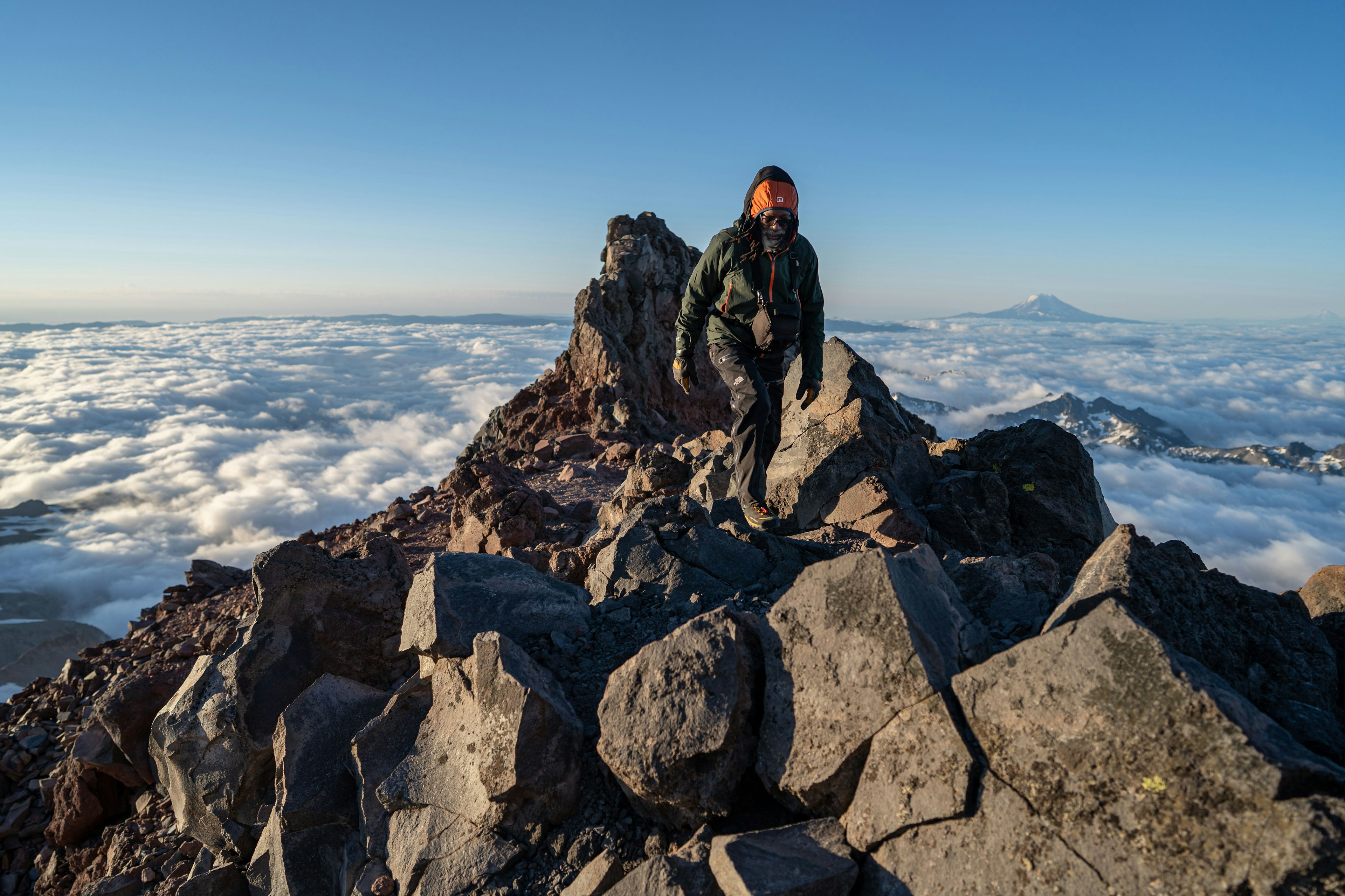 The Full Circle Everest team is led by Philip Henderson, seen here on a peak during a team trip to Mt. Rainier