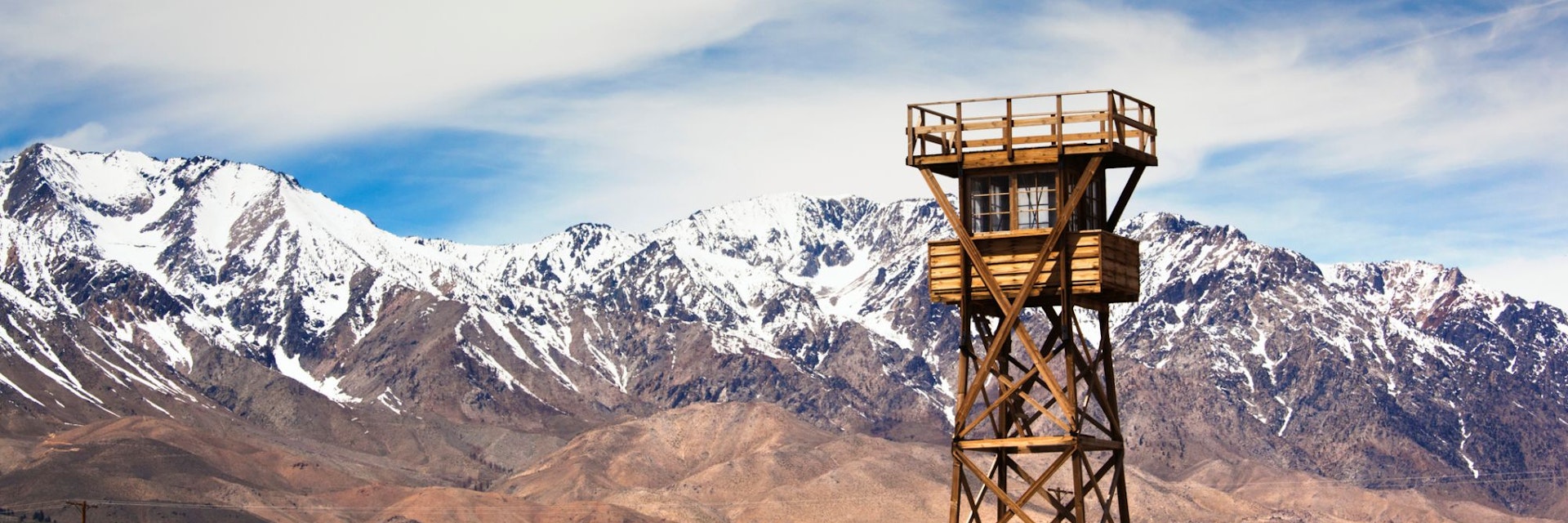 Manzanar National Historic Site, site of World War Two-era internment camp for Japanese-Americans, guard tower