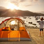 Camping family on Santa Catalina island, California