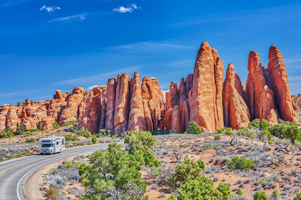 Arches National Park in Utah,USA
View of the Pinnacles of the Fiery Furnace Section in Arches National Park,Utah,USA