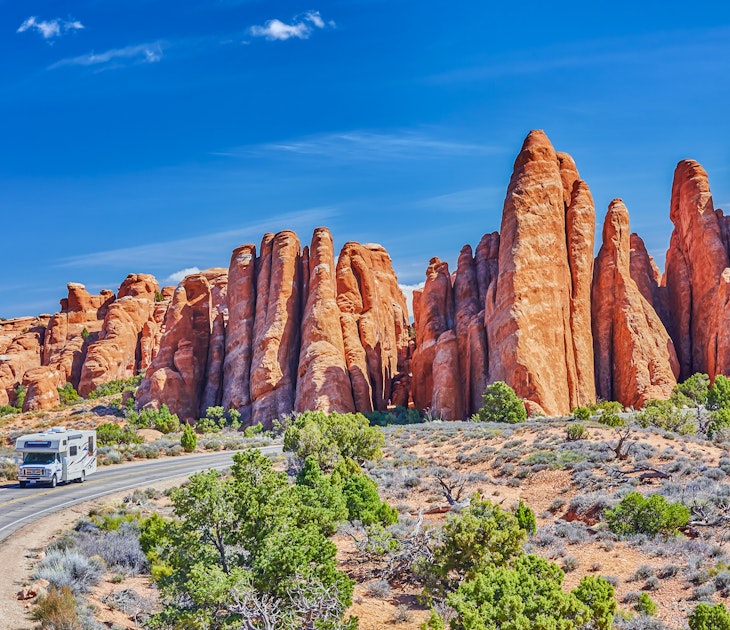 Arches National Park in Utah,USA
View of the Pinnacles of the Fiery Furnace Section in Arches National Park,Utah,USA