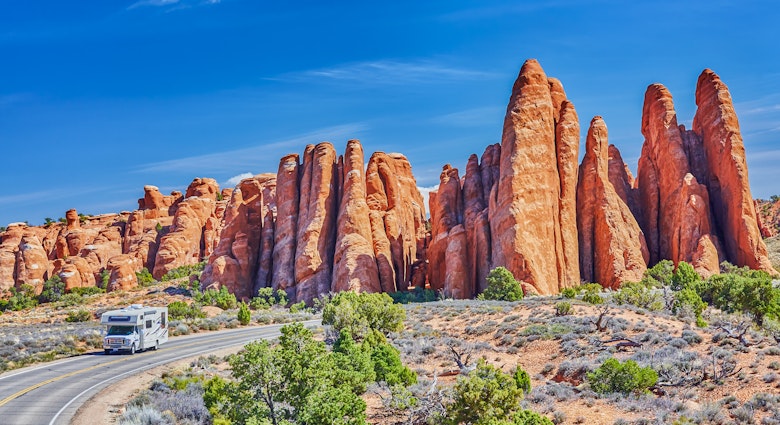 Arches National Park in Utah,USA
View of the Pinnacles of the Fiery Furnace Section in Arches National Park,Utah,USA