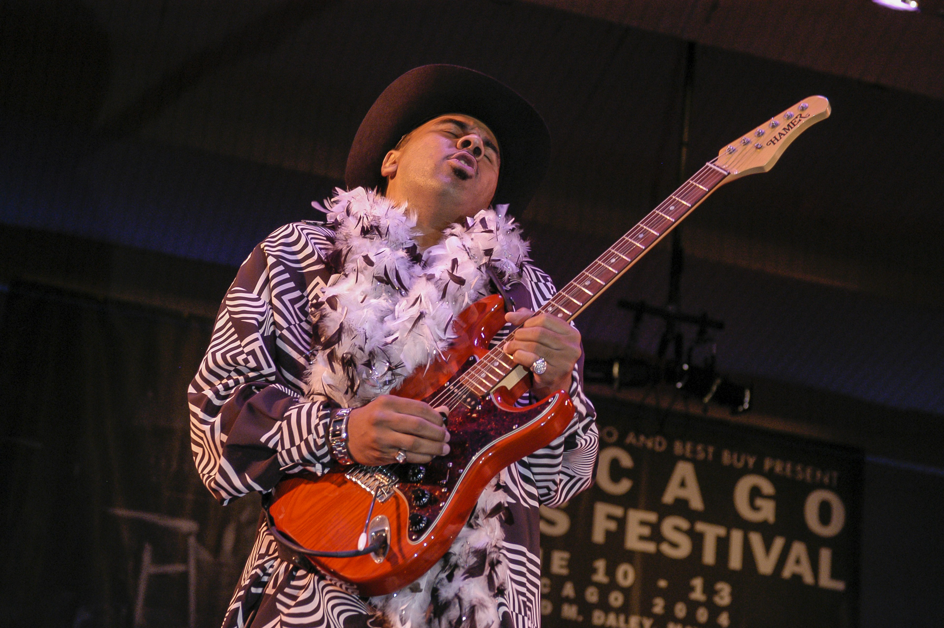 American Blues musician Ronnie Baker Brooks plays at the Chicago Blues Festival