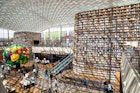 Seoul, South Korea - September, 2018: View of Starfield Library in Starfield COEX Mall. The public library is a popular destination among tourists and citizens of Seoul.