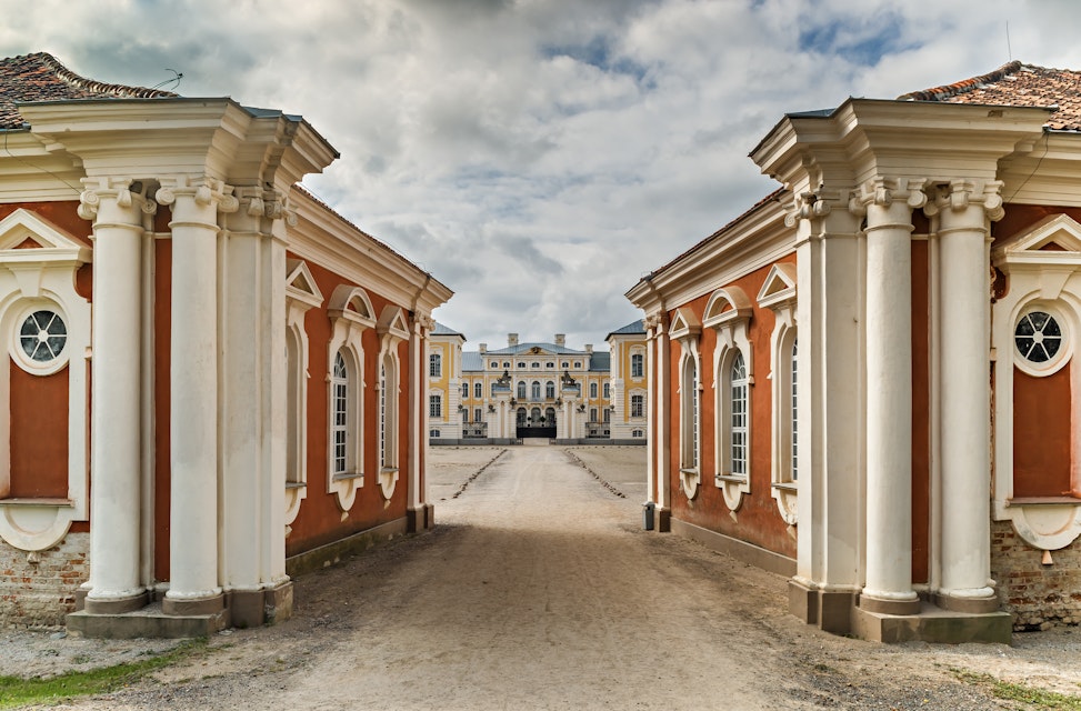 Entrance to historical museum of Rundale Palace