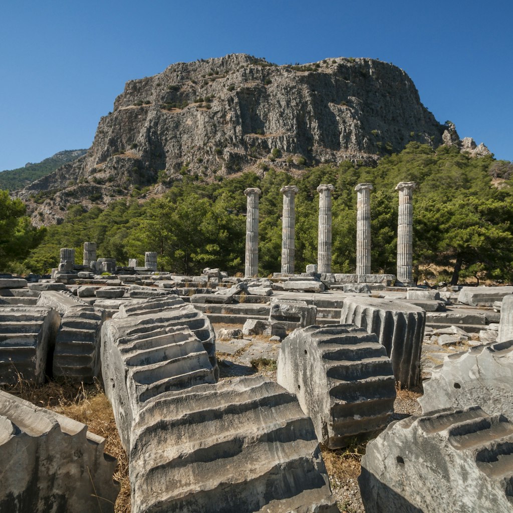 The Temple of Athena in Priene ancient Greek city