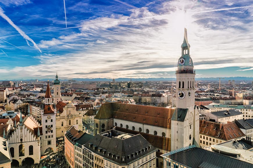 Stadsbilden i München från ovan