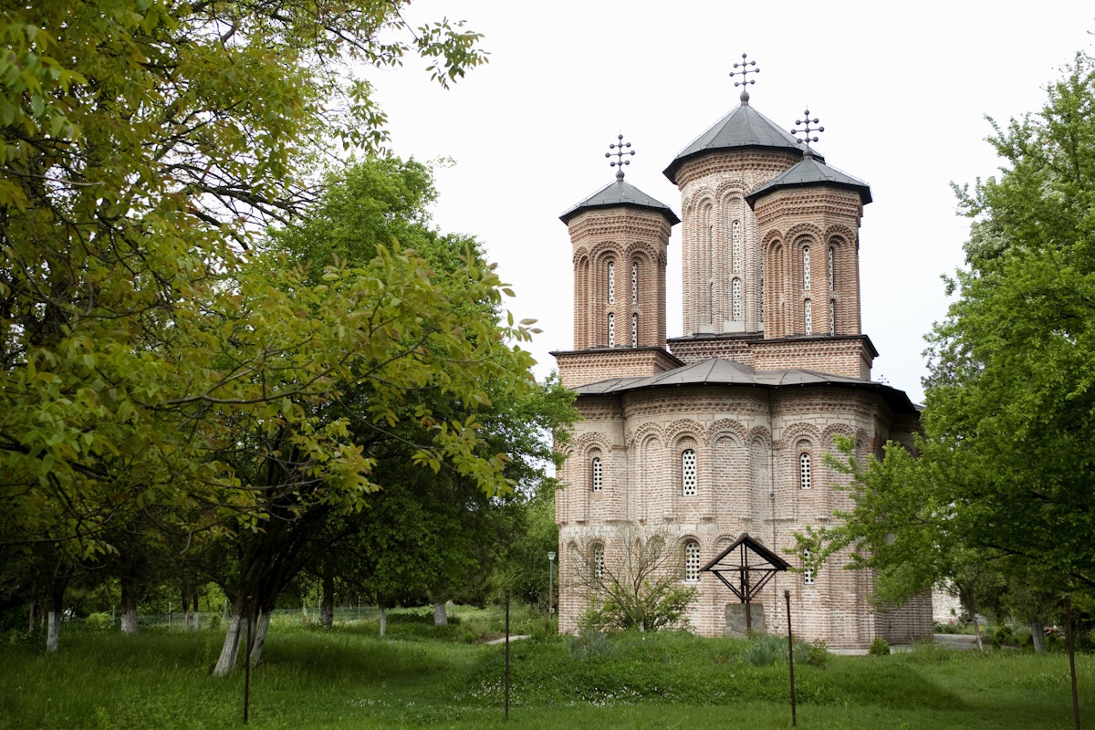View of Snagov Monastery near Bucharest, Romania