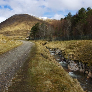 Old military track connects Tyndrum with Bridge of Orchy settlement, West Highland Way long distance footpath trail, Scotland