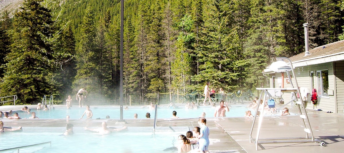 Miette Hotsprings in Jasper National Park during spring.