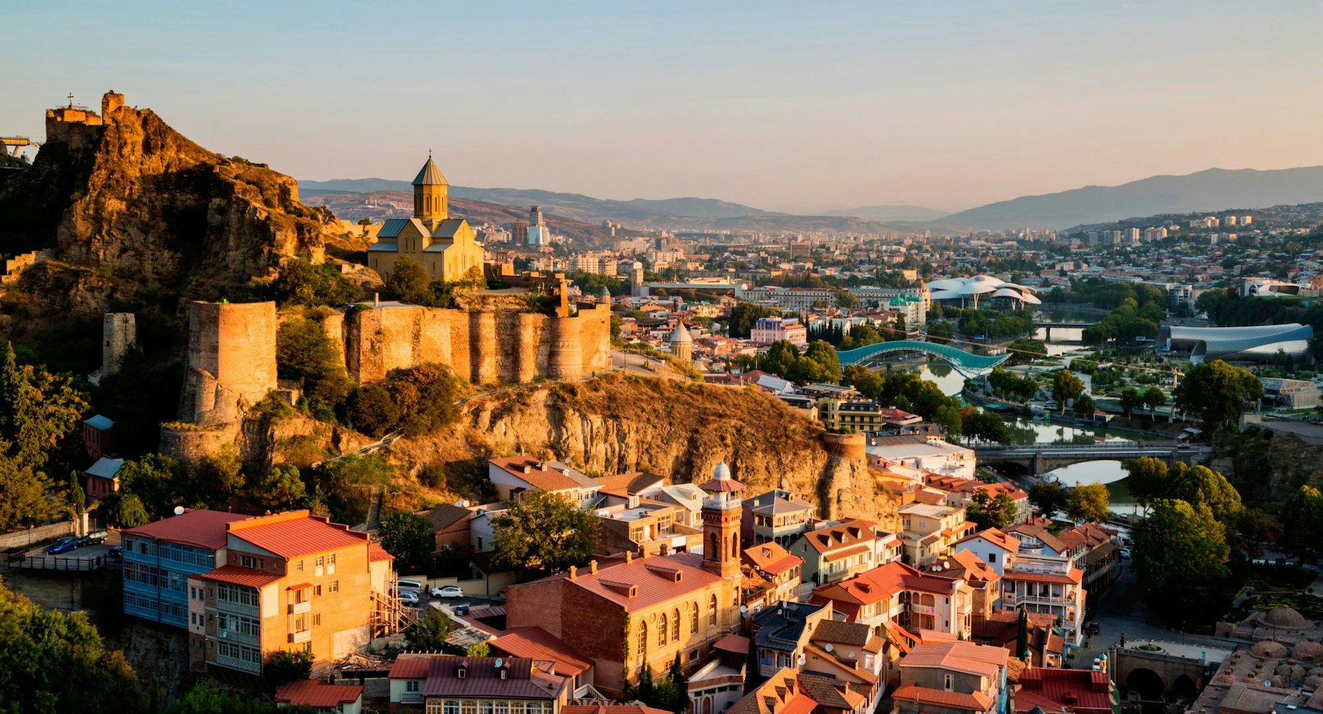 Scenic view of Narilka fortress, Tbilisi, Georgia