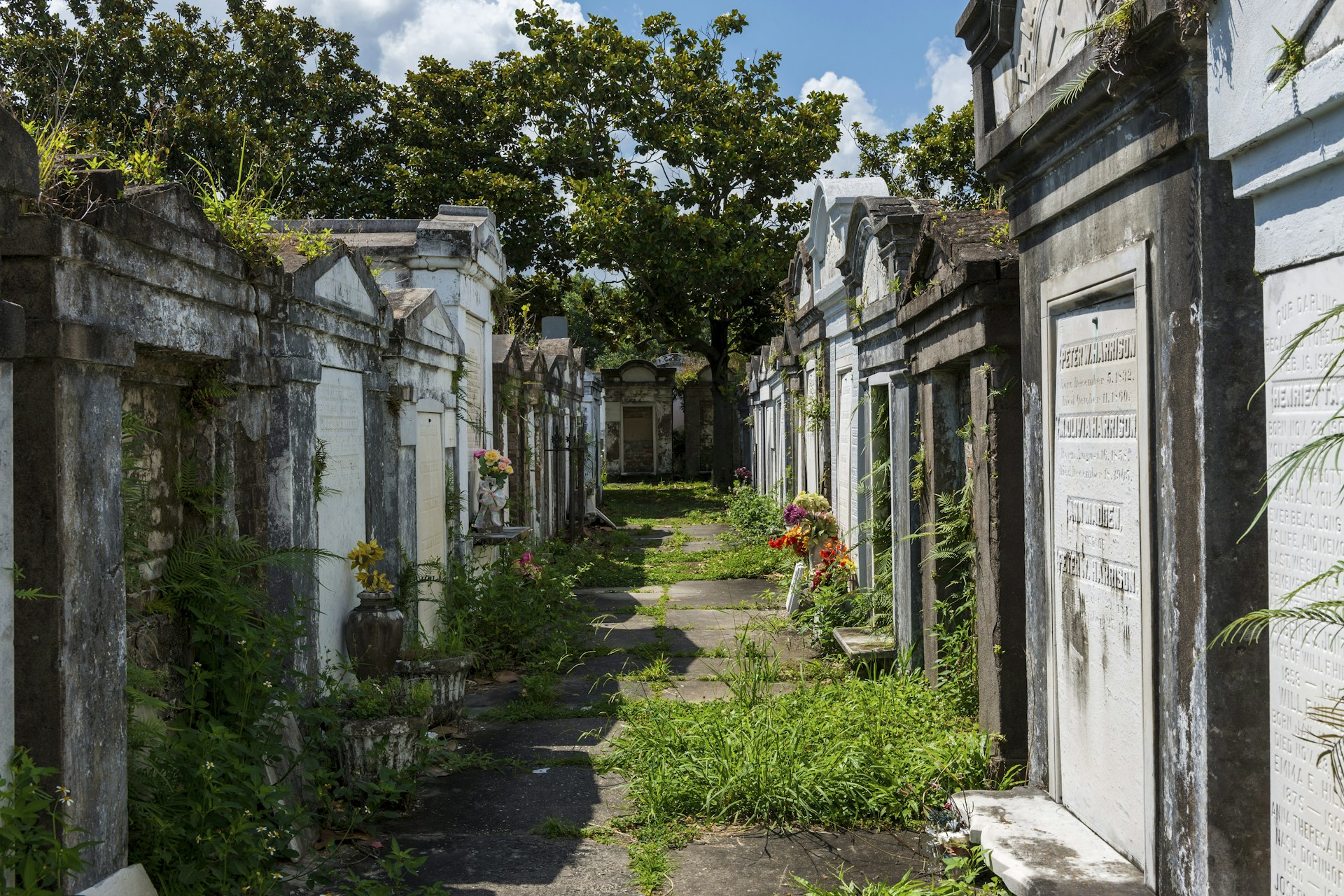 Rows of tombs at the Lafayette Cemetery No. 1 in the city of New Orleans, Louisiana
