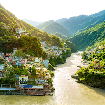 Confluence of two rivers Alaknanda and Bhagirathi give rise to the holy river of Ganges in Devprayag.